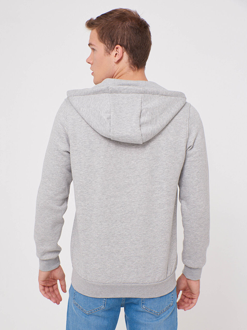 Жайлы еркін пішімді негізгі капюшонды свитшот-3