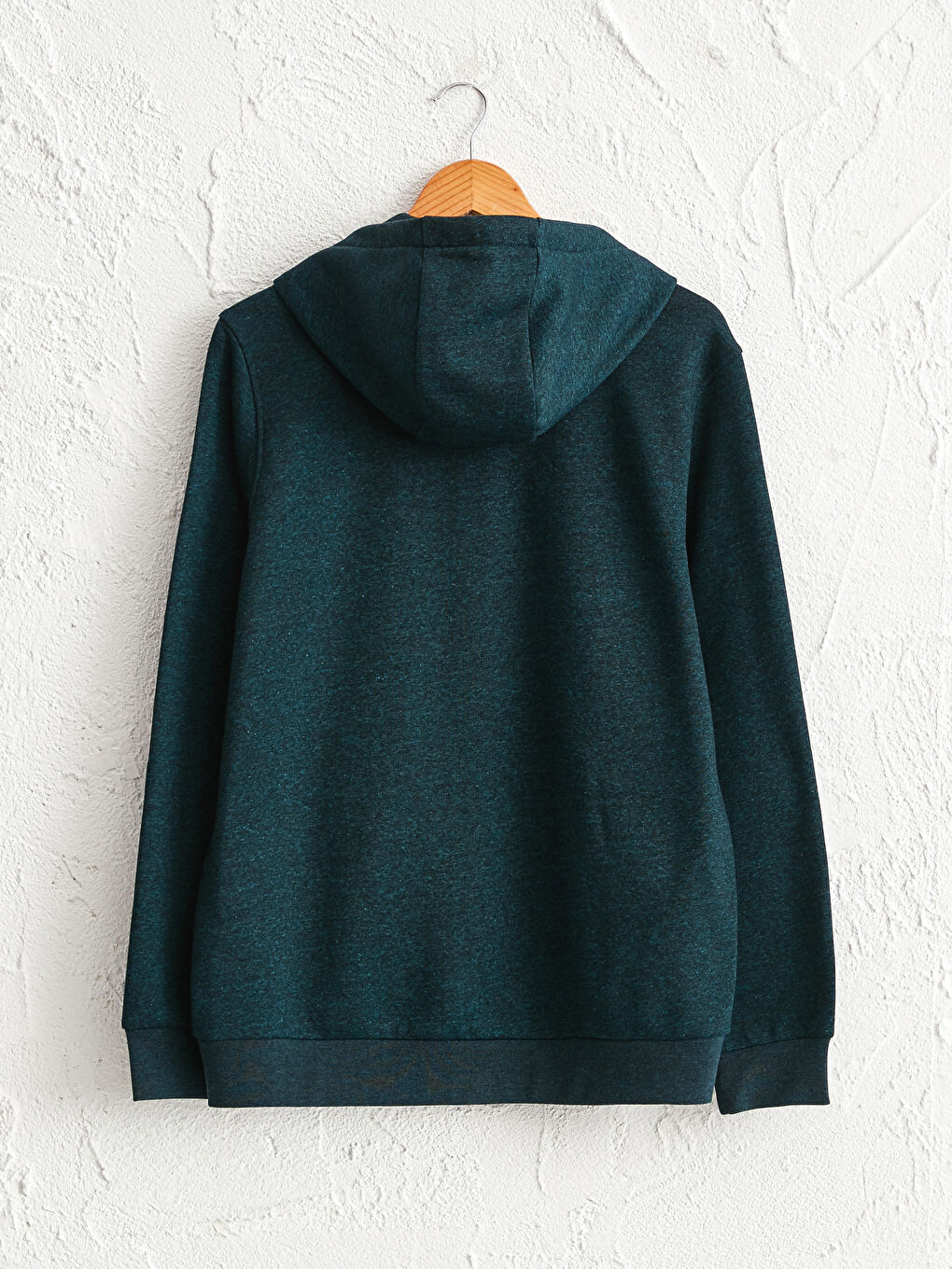 Yeşil Rahat Kalıp Kapüşonlu Basic Sweatshirt-1