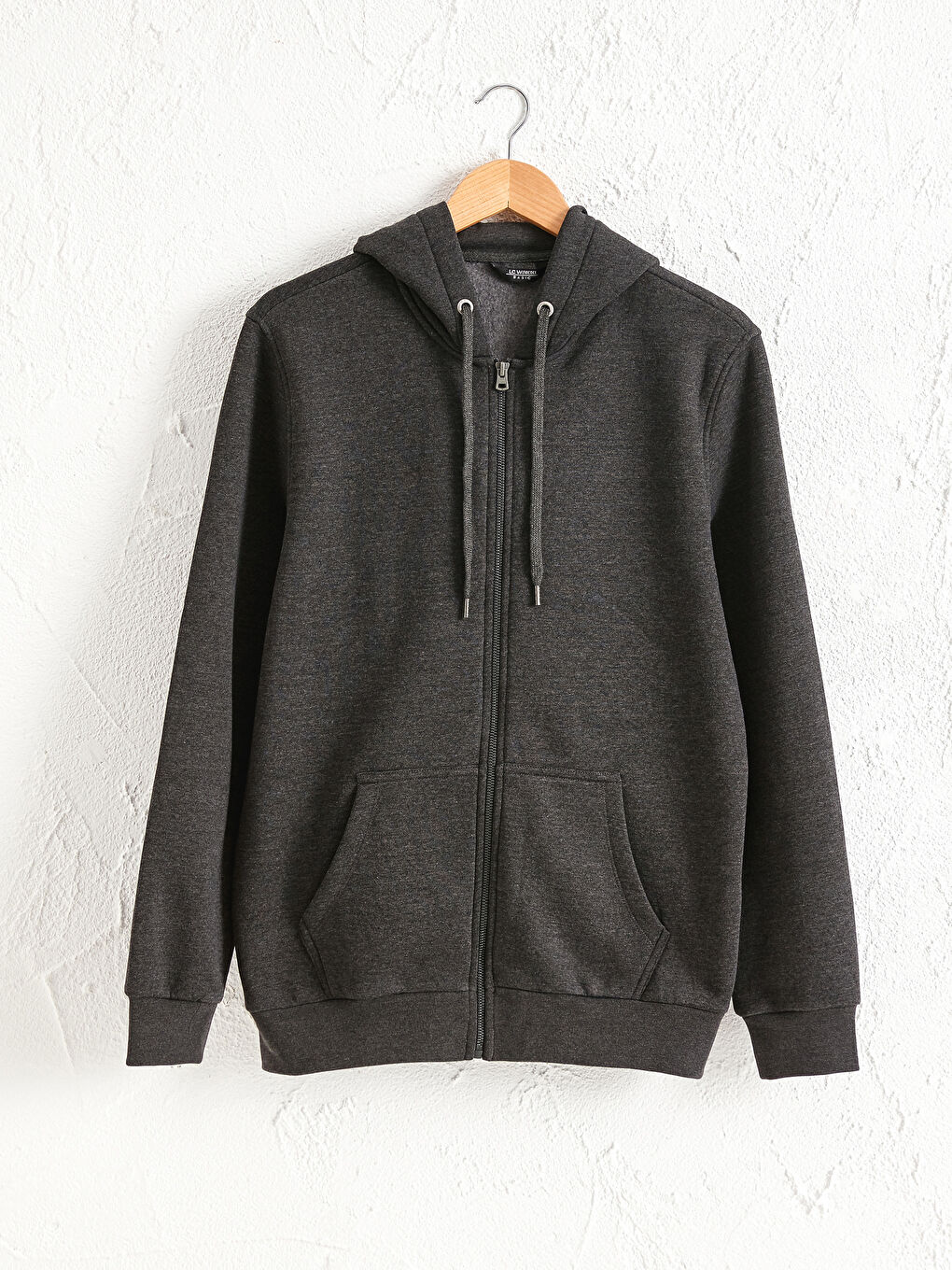 Antrasit Rahat Kalıp Kapüşonlu Basic Sweatshirt