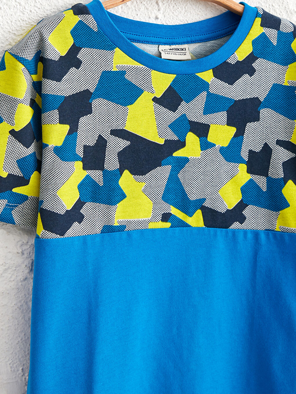 Mavi Erkek Çocuk Baskılı Pamuklu Tişört-2