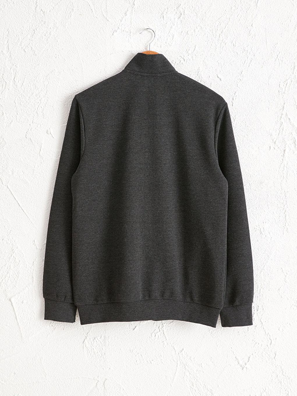 Antrasit Rahat Kalıp Dik Yaka Basic Hırka-3