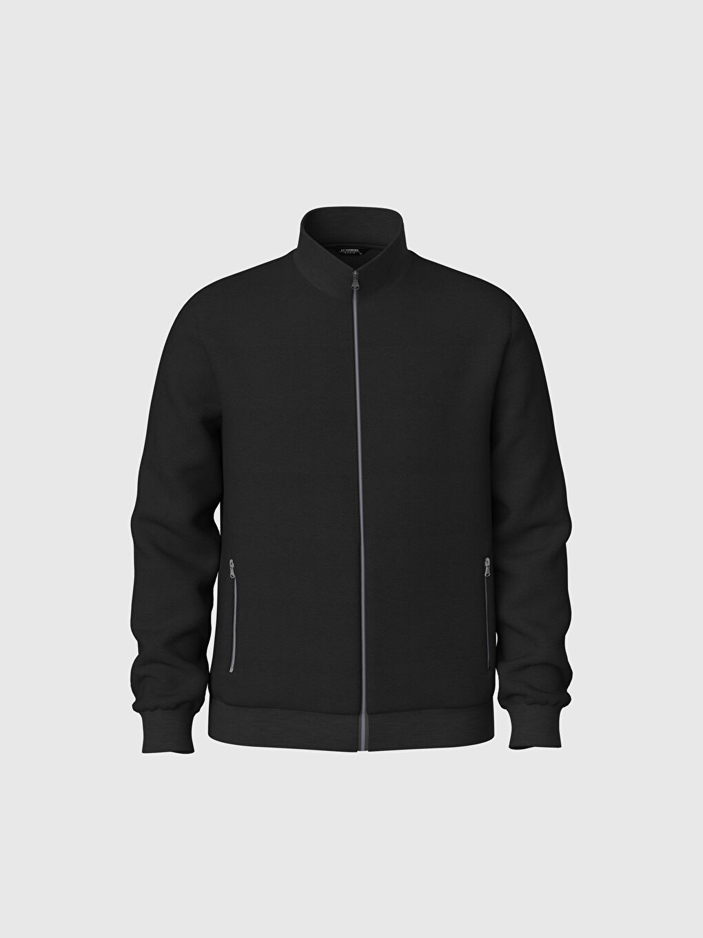 Antrasit Rahat Kalıp Dik Yaka Basic Hırka-1