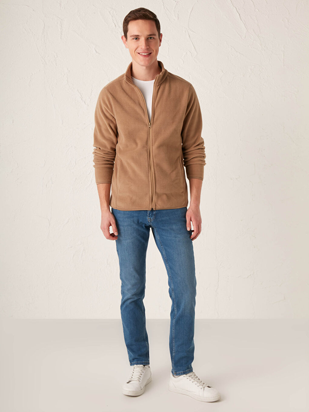 Vertical Collar Thick Fleece Cardigan-2