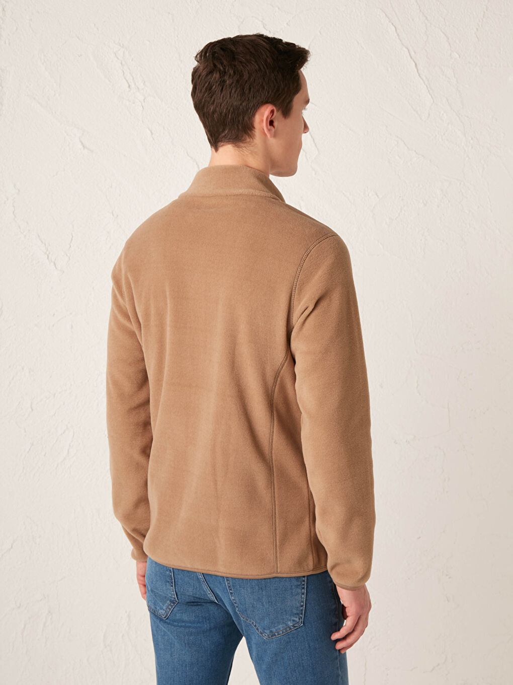 Vertical Collar Thick Fleece Cardigan-3