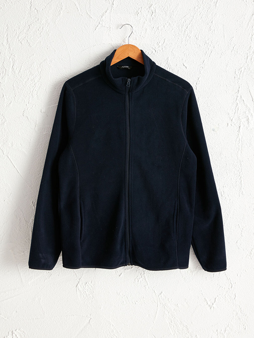 Lacivert Dik Yaka Kalın Polar Hırka