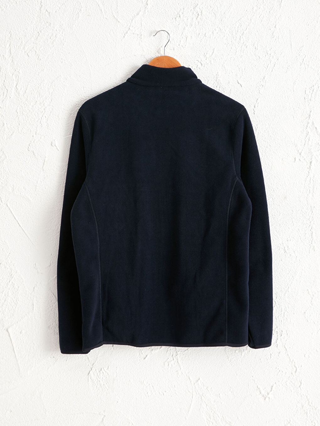 Lacivert Dik Yaka Kalın Polar Hırka-1