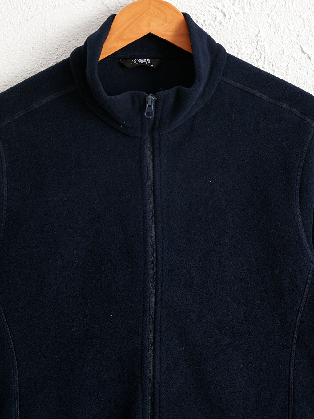 Lacivert Dik Yaka Kalın Polar Hırka-2