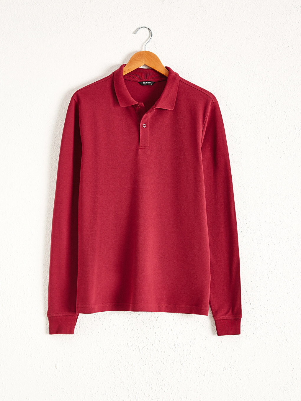 Polo Neck Long Sleeve Basic Pique T-shirt