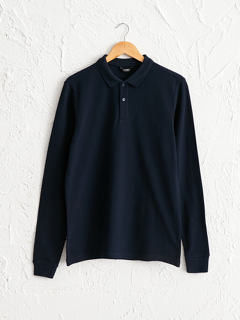 Polo Neck Long Sleeve Basic Pique T-shirt