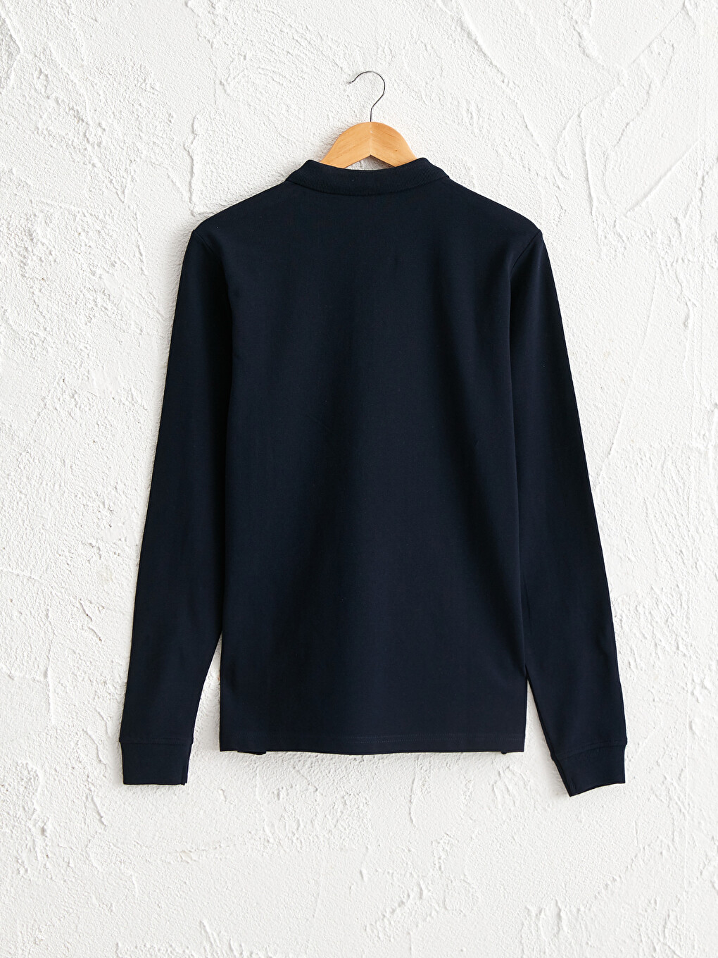 Polo Neck Long Sleeve Basic Pique T-shirt-1