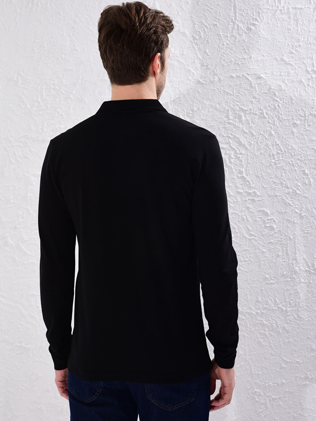 Базовая футболка-поло с длинным рукавом-3