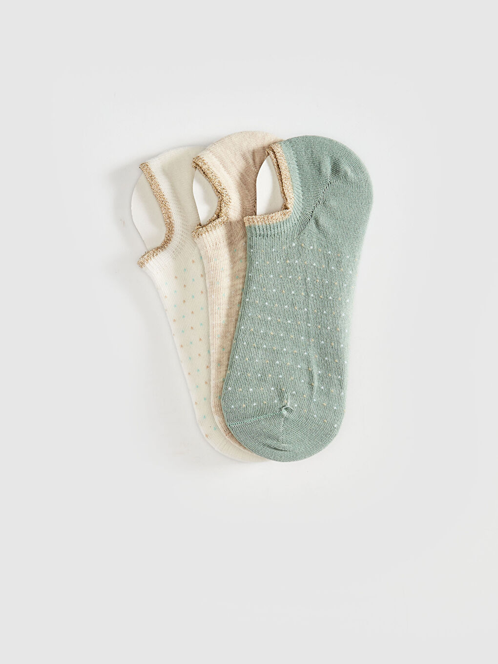 Ekru Kadın Patik Çorap 3'lü