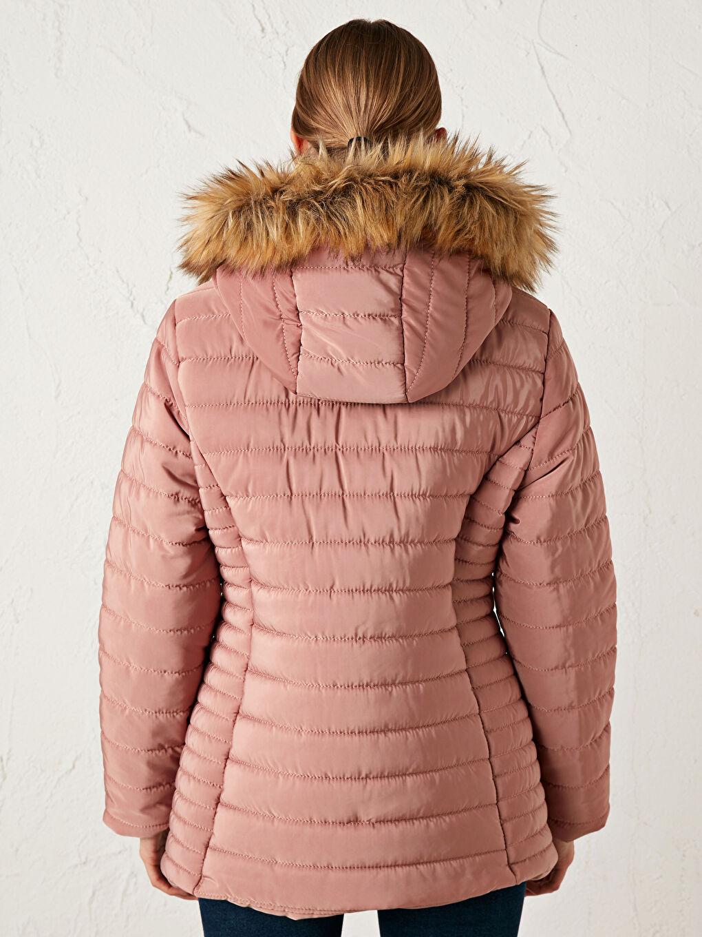 Geacă Matlasată Damă Cu Glugă și Mânecă Lungă-6