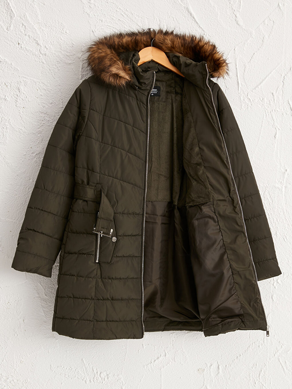 Women's Down Jacket With Hooded Long Sleeve-3