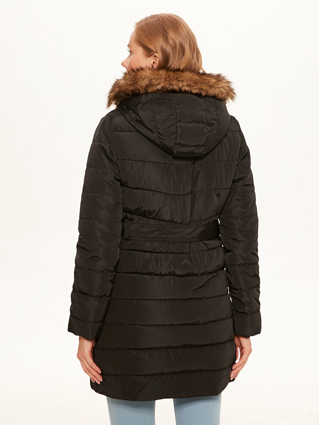 Women's Down Jacket With Hooded Long Sleeve-3