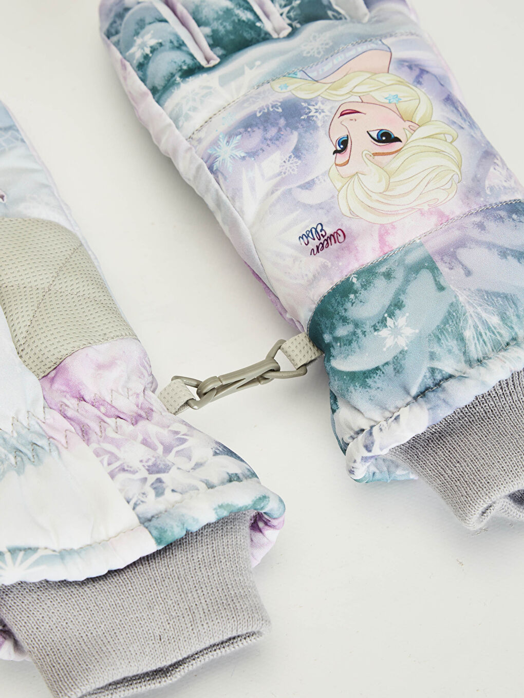 Gri Kız Çocuk Elsa Lisanslı Eldiven -2