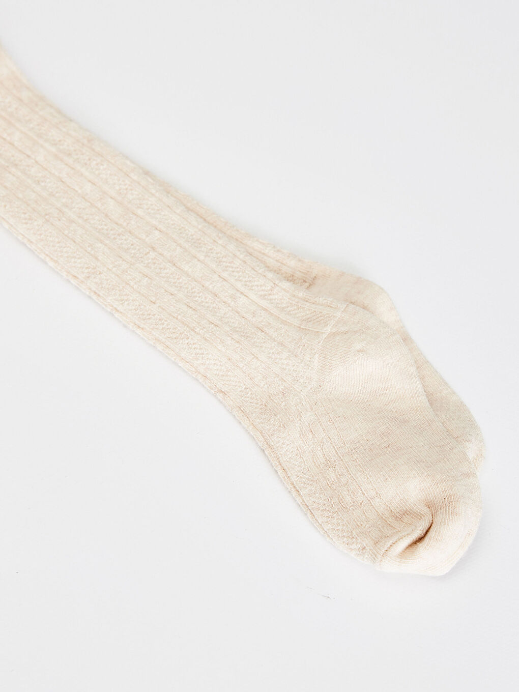 Ekru Kız Bebek Külotlu Çorap 2'li-2