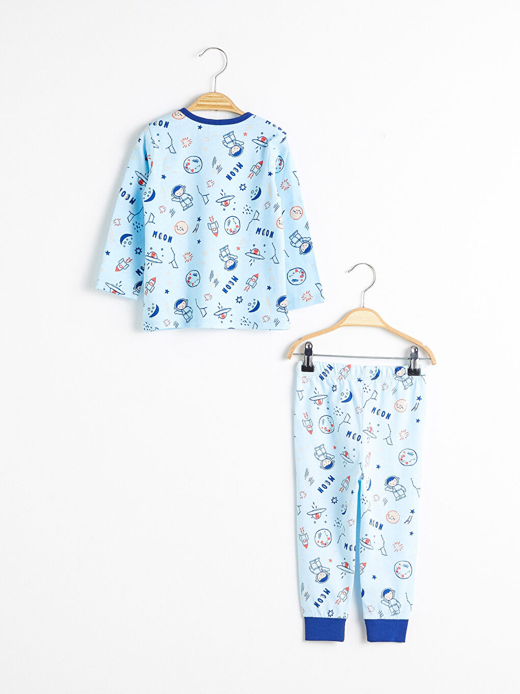 Crew Neck Long Sleeve Printed Cotton Baby Boy Pajamas Set-2