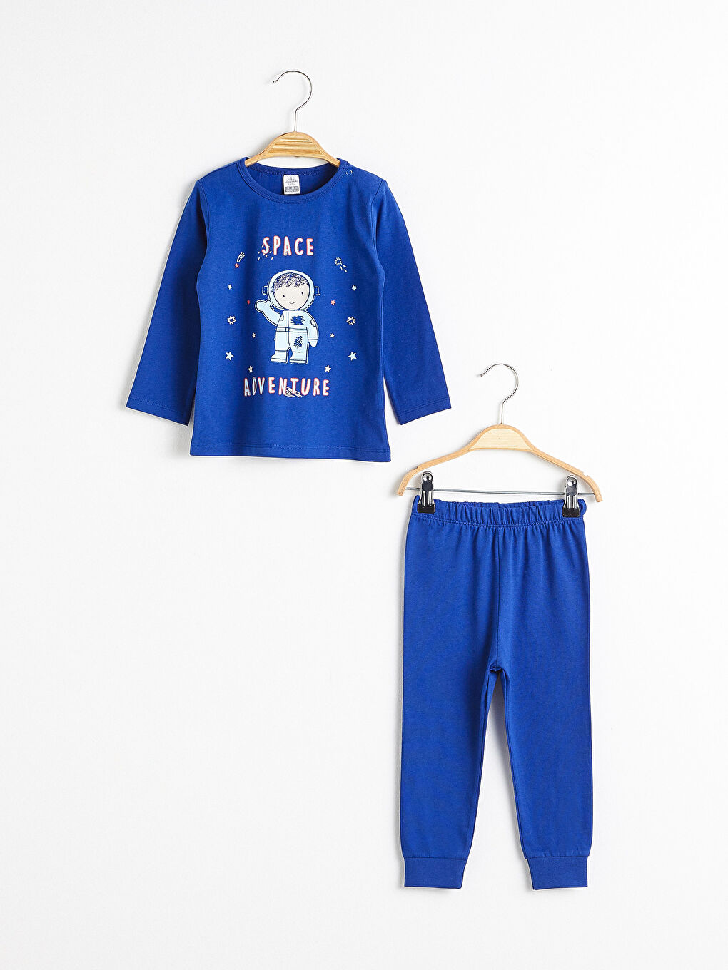 Crew Neck Long Sleeve Printed Cotton Baby Boy Pajamas Set-3