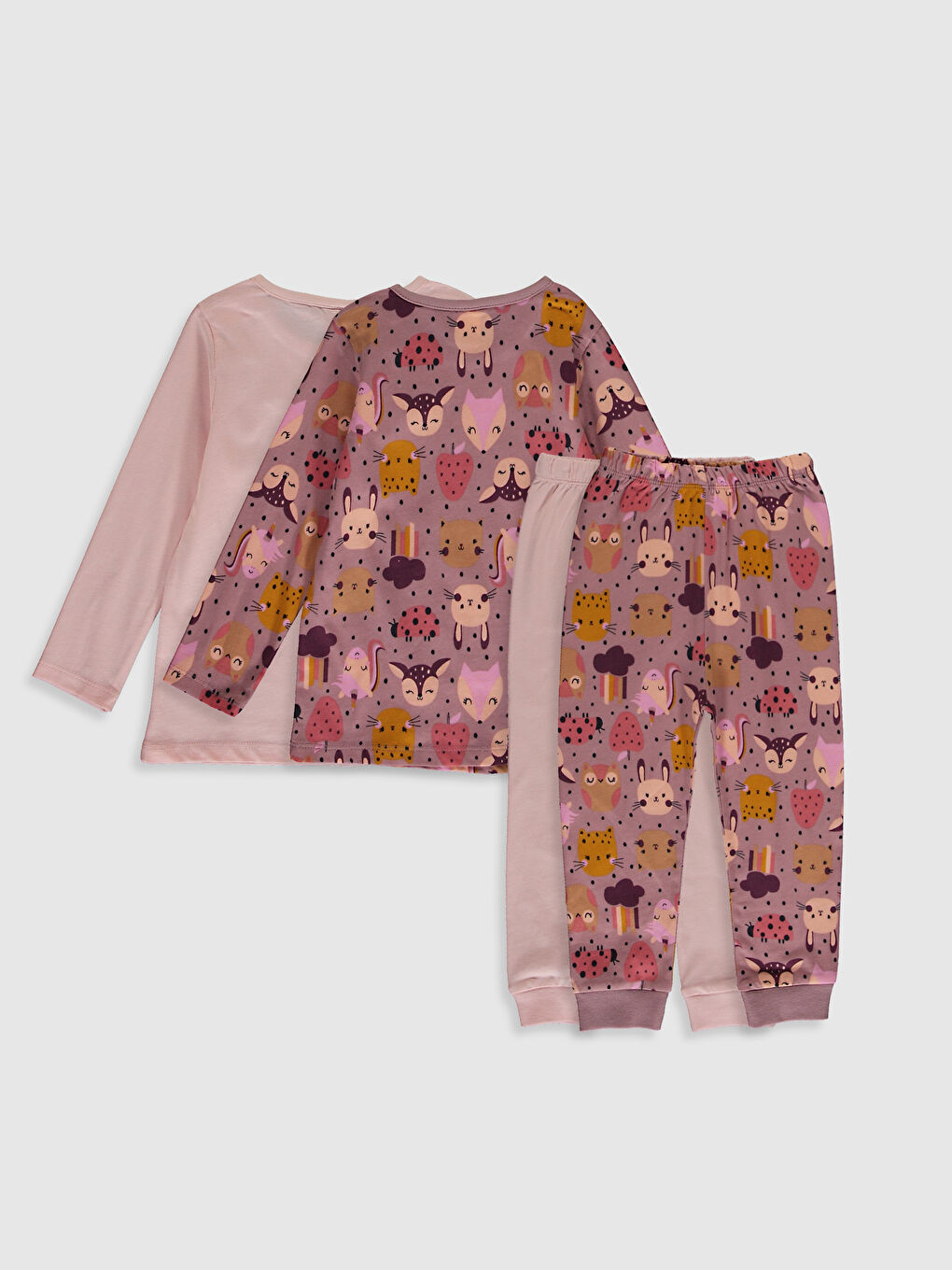 طقم بيجاما بنات صغار - مجموعة من 2-1