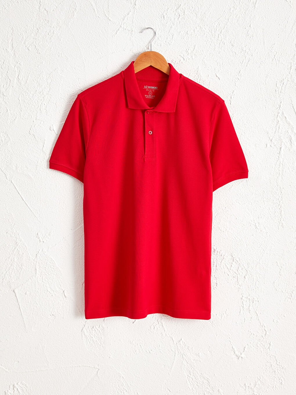 Kırmızı Polo Yaka Kısa Kollu Basic Pike Tişört