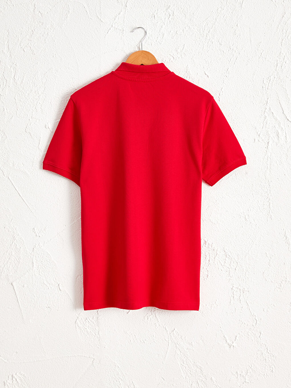 Kırmızı Polo Yaka Kısa Kollu Basic Pike Tişört-1