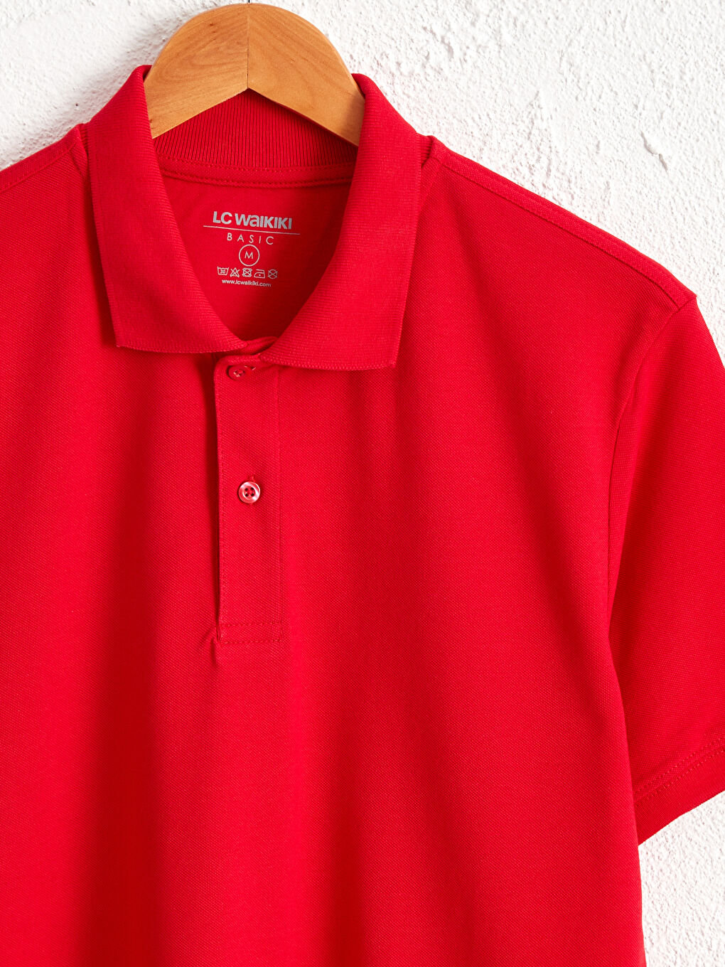 Kırmızı Polo Yaka Kısa Kollu Basic Pike Tişört-2