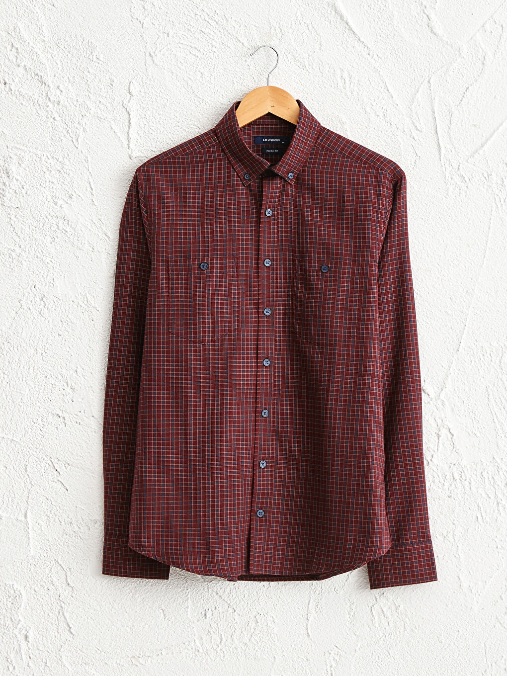 Regular Fit Long Sleeve Plaid Shirt