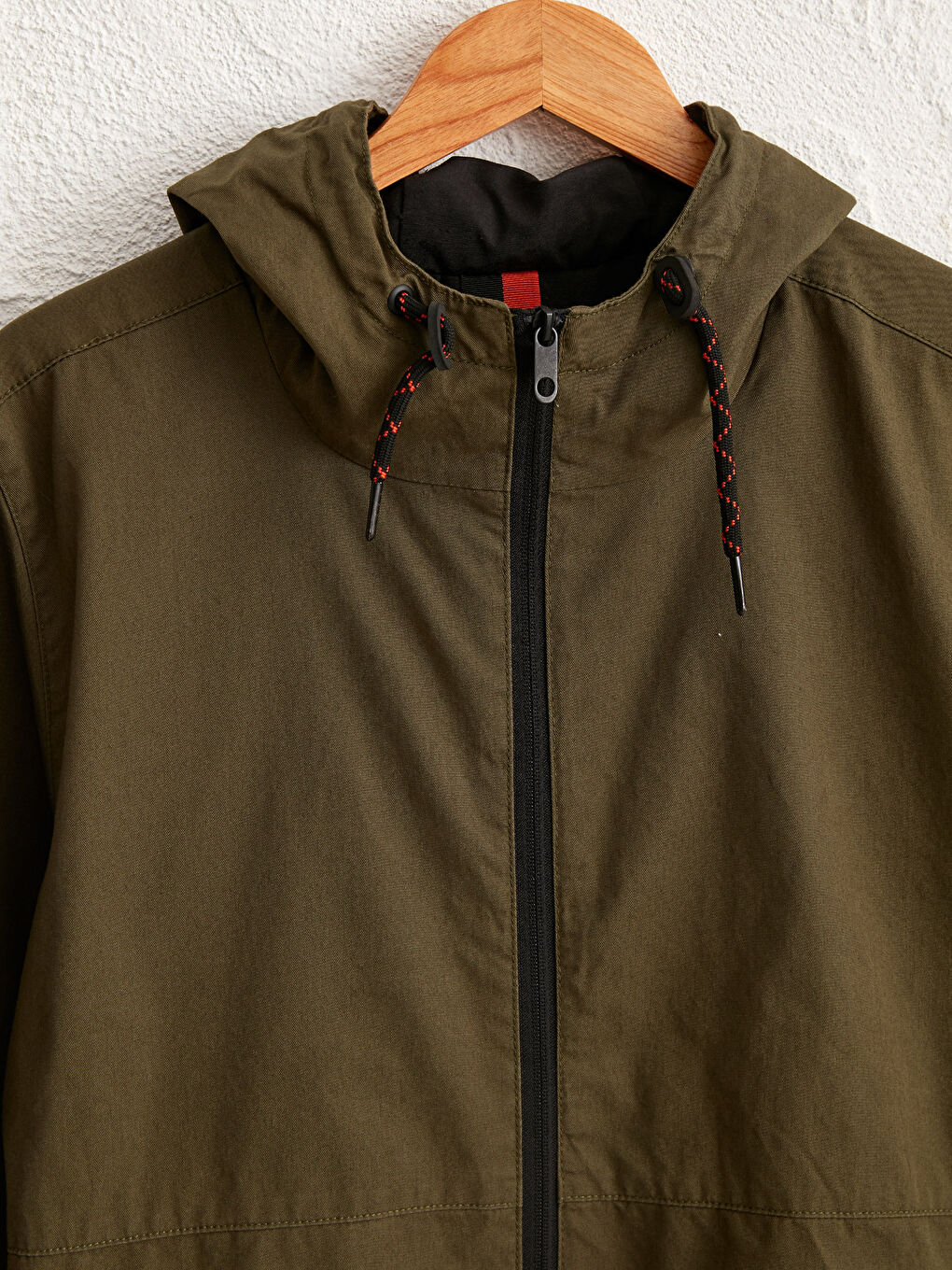 Slim Fit Top Collar Hooded Thin Coat-2