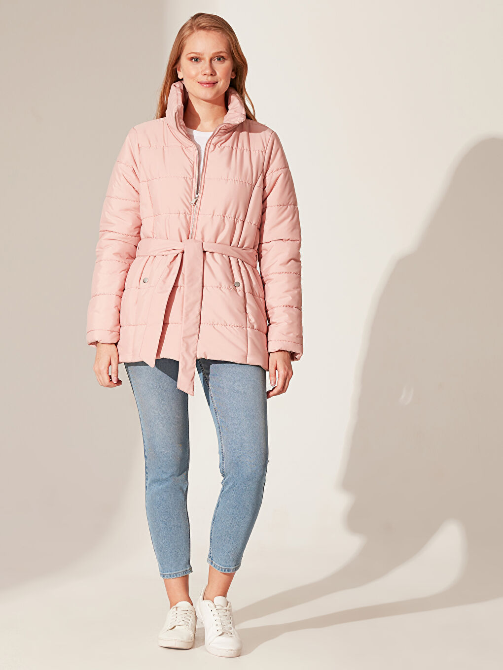 Women's Down Jacket With Stand Collar Long Sleeve-2