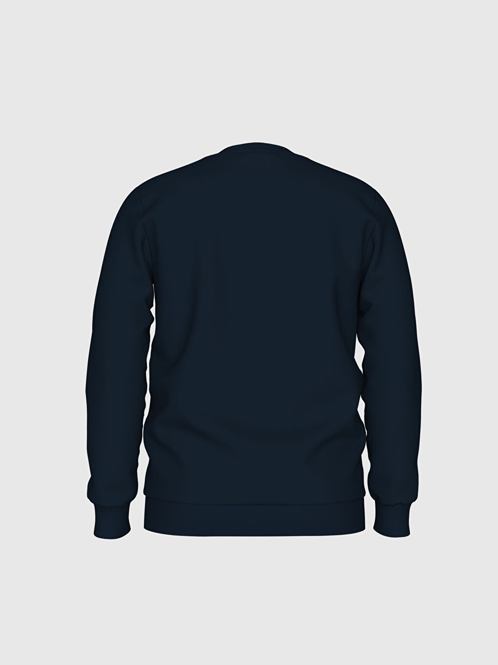 Lacivert Bisiklet Yaka Baskılı Sweatshirt-2