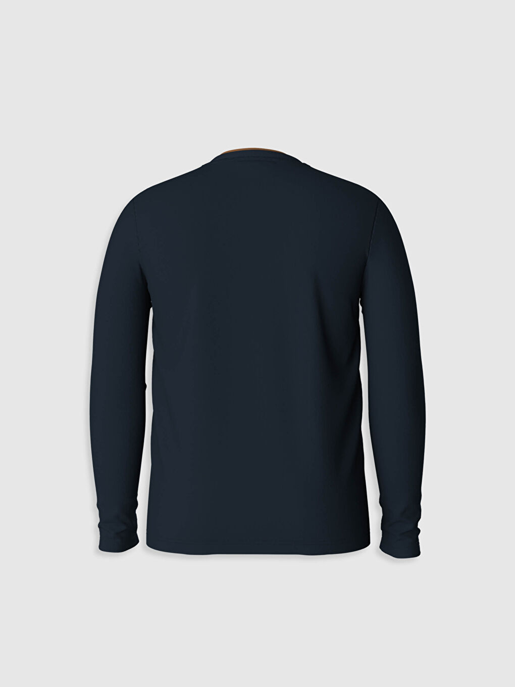 Lacivert Bisiklet Yaka Baskılı Sweatshirt-4