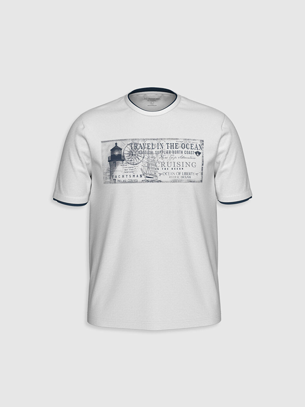 Футболка с круглым вырезом и принтом-1