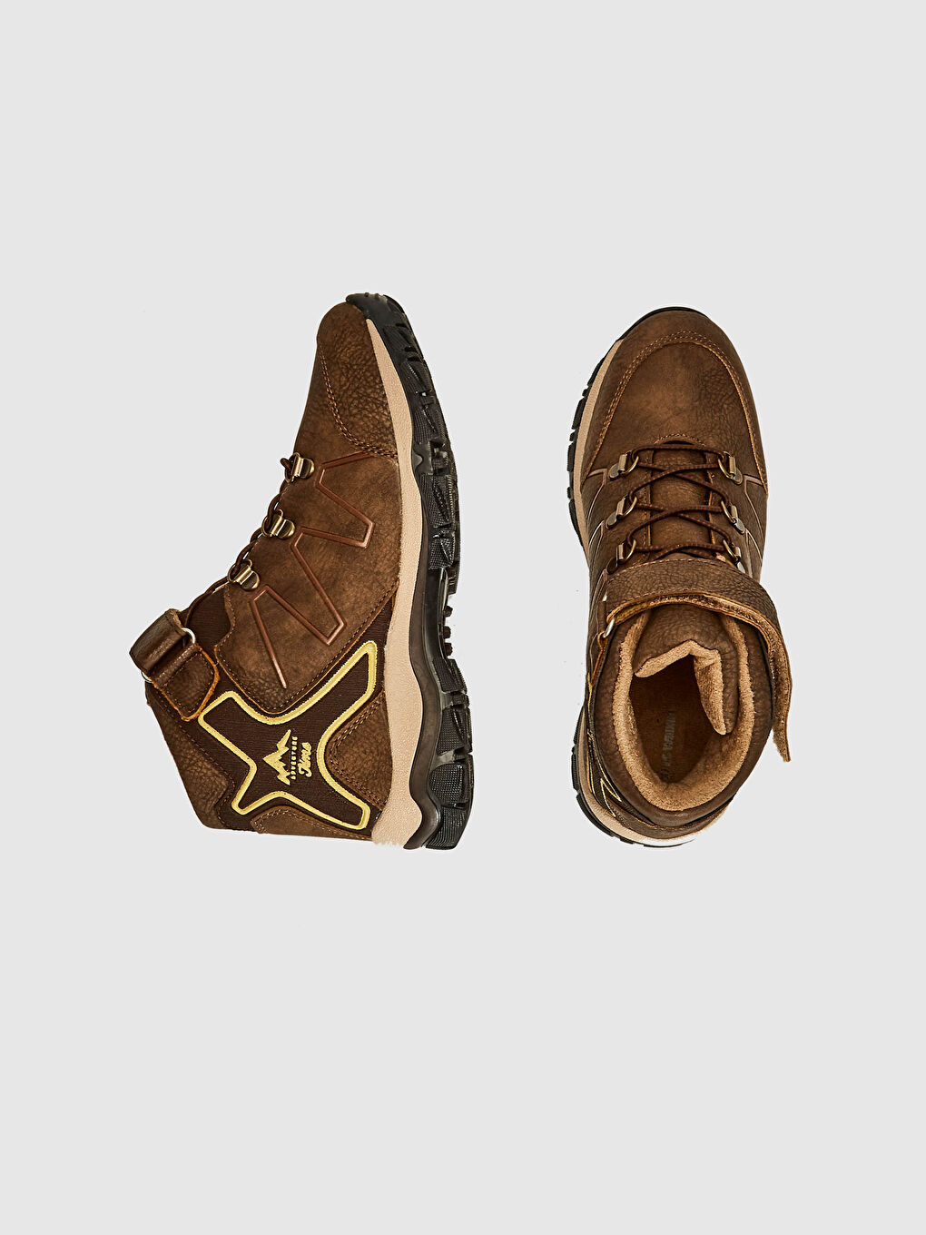 Kahverengi Erkek Çocuk Deri Görünümlü Trekking Bot-2