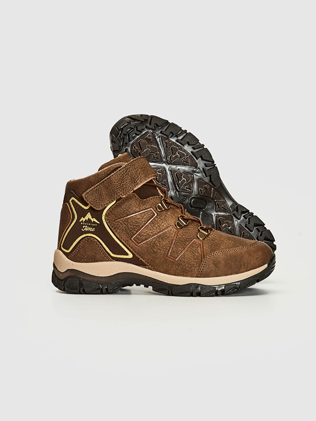 Kahverengi Erkek Çocuk Deri Görünümlü Trekking Bot-3