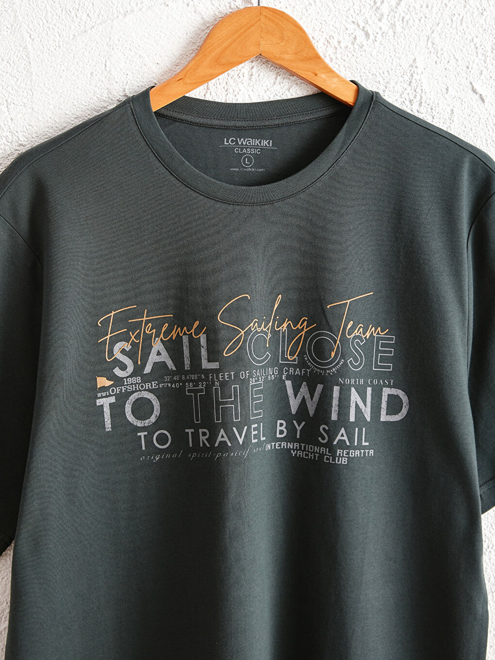 Crew Neck Printed Combed Cotton T-Shirt-4