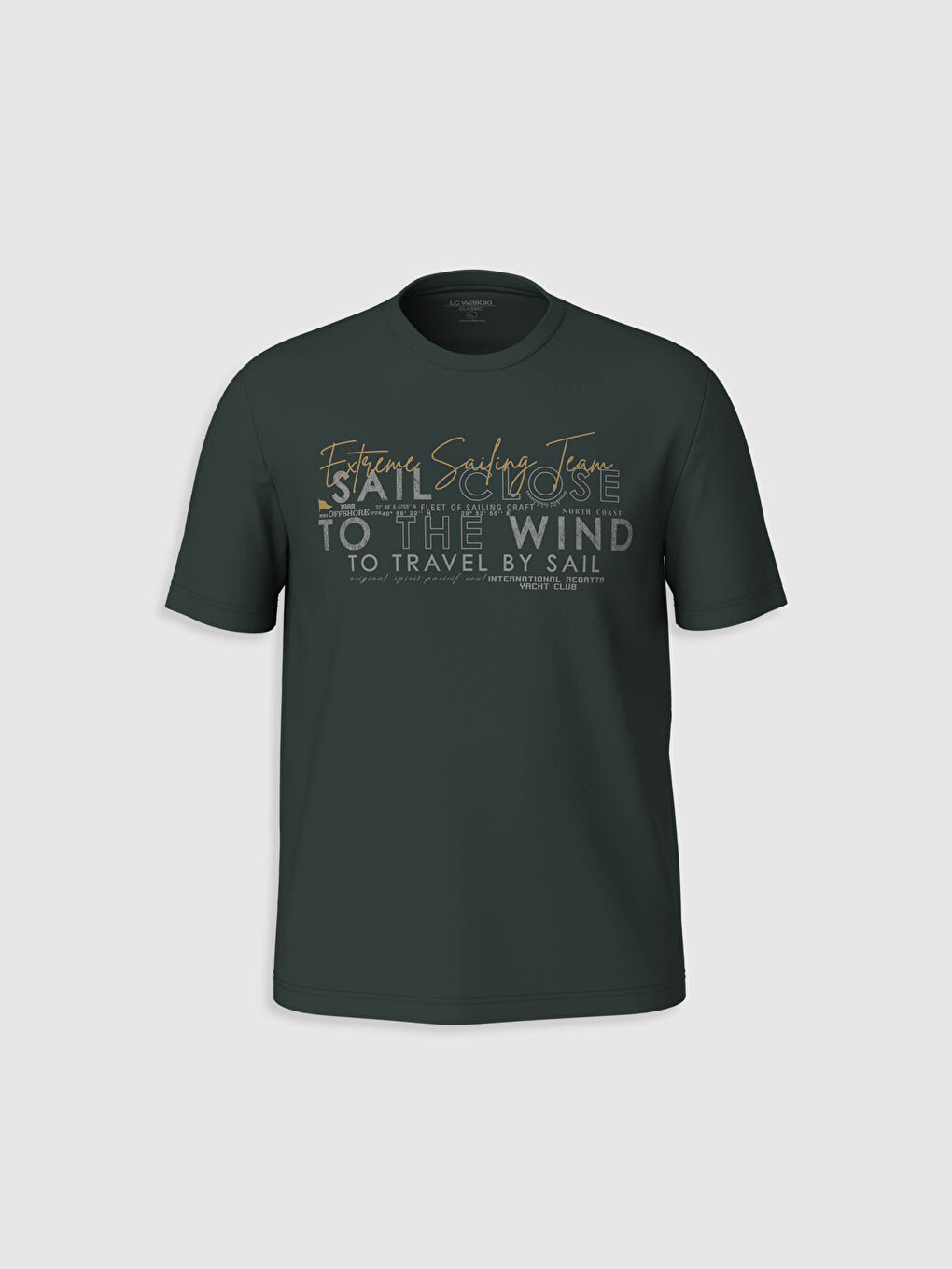 Crew Neck Printed Combed Cotton T-Shirt-1