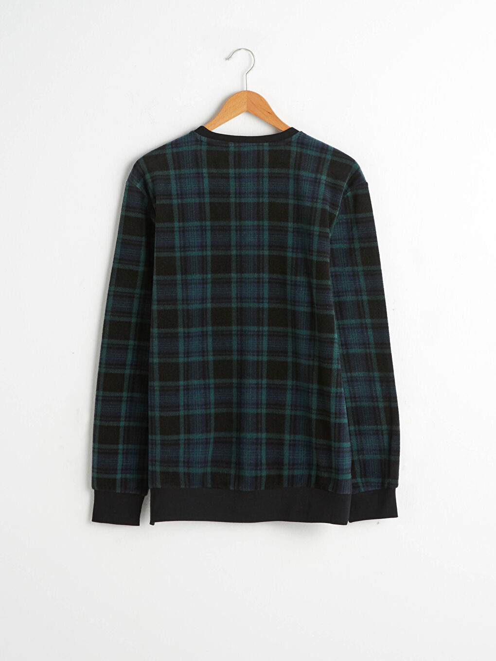 Верх пижамы в клетку с круглым вырезом-5