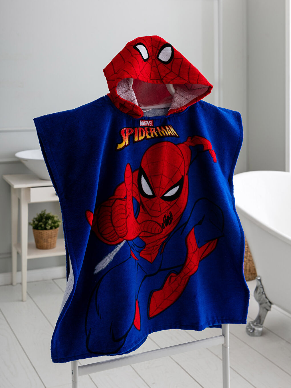 Boy Spiderman Licensed Velvet Poncho
