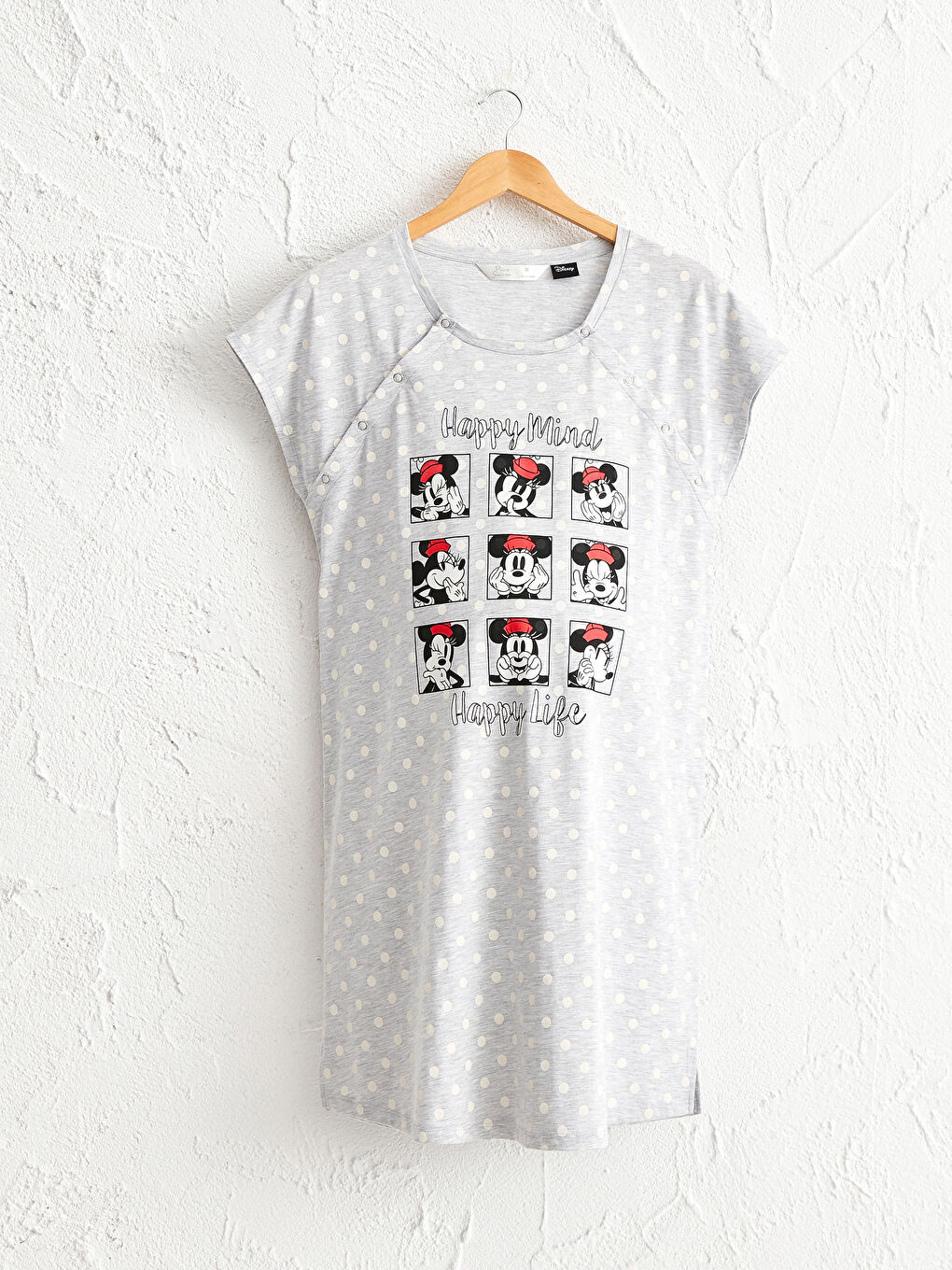 минни маус басылған полка нүктелі жүкті әйелдерге арналған түнгі көйлек