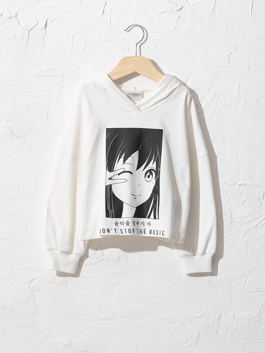 Футболка для девочек с принтом и капюшоном