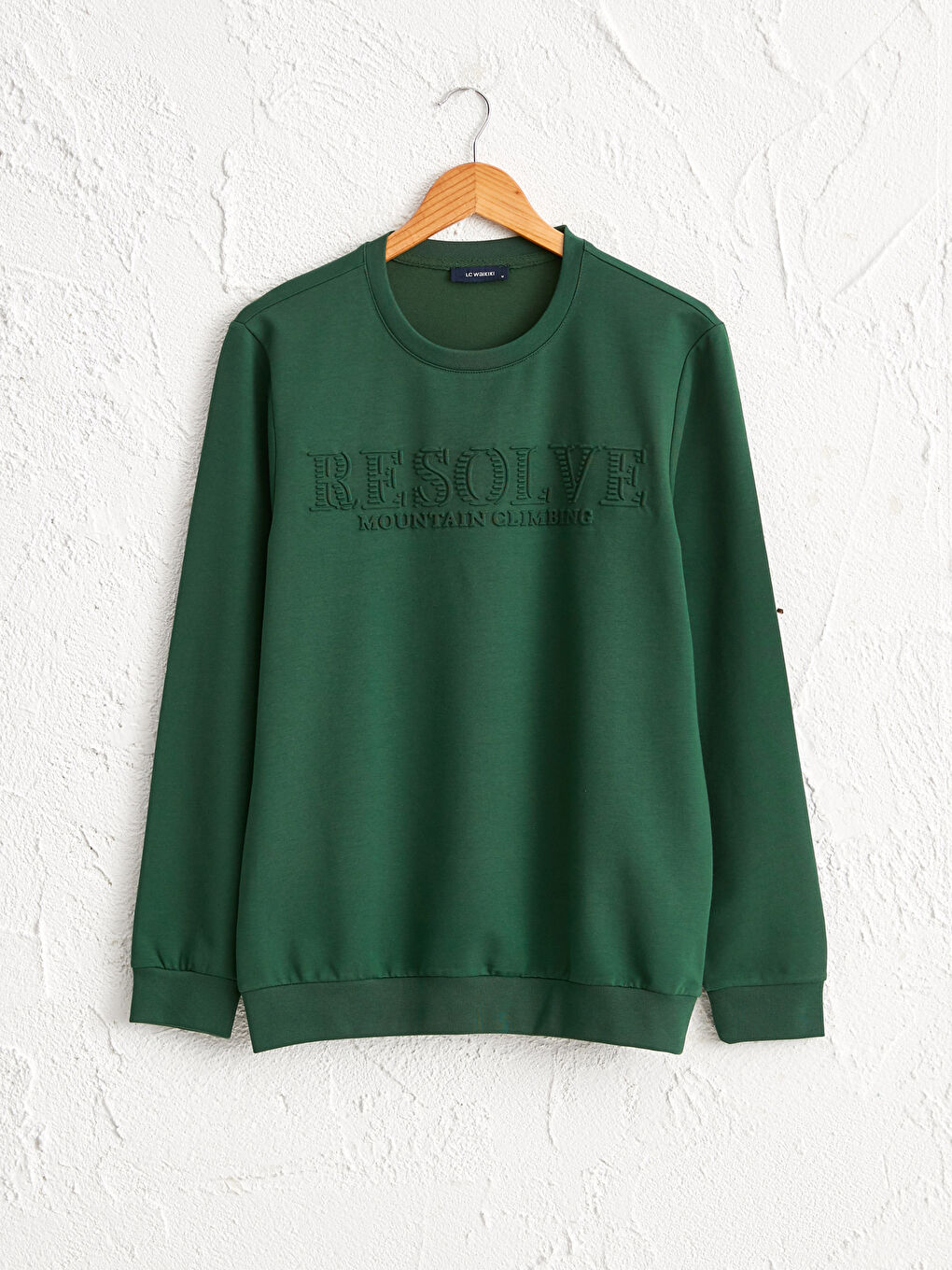 Yeşil Bisiklet Yaka Uzun Kollu Sweatshirt