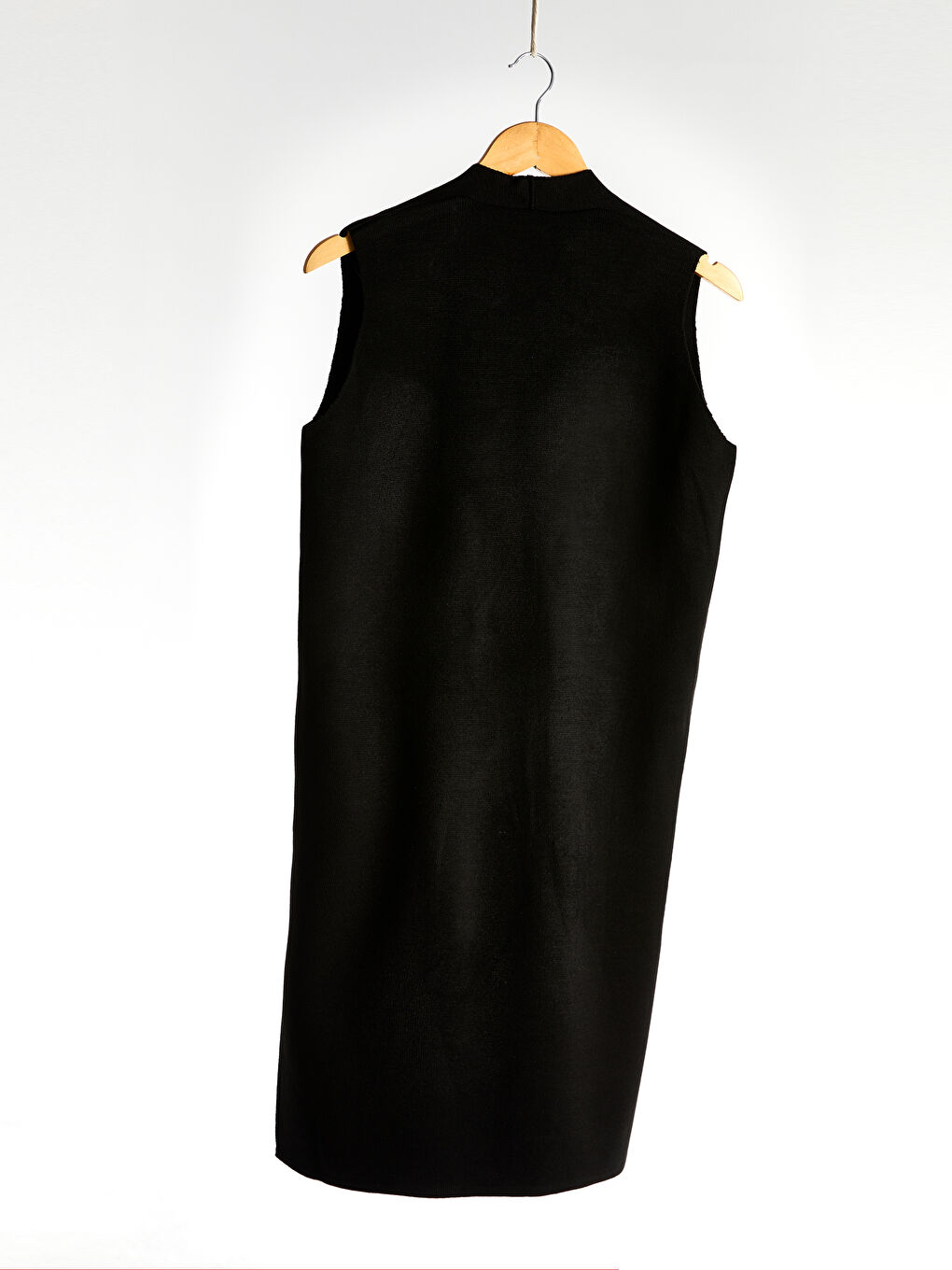 Siyah Cep Detaylı İnce Triko Yelek-2