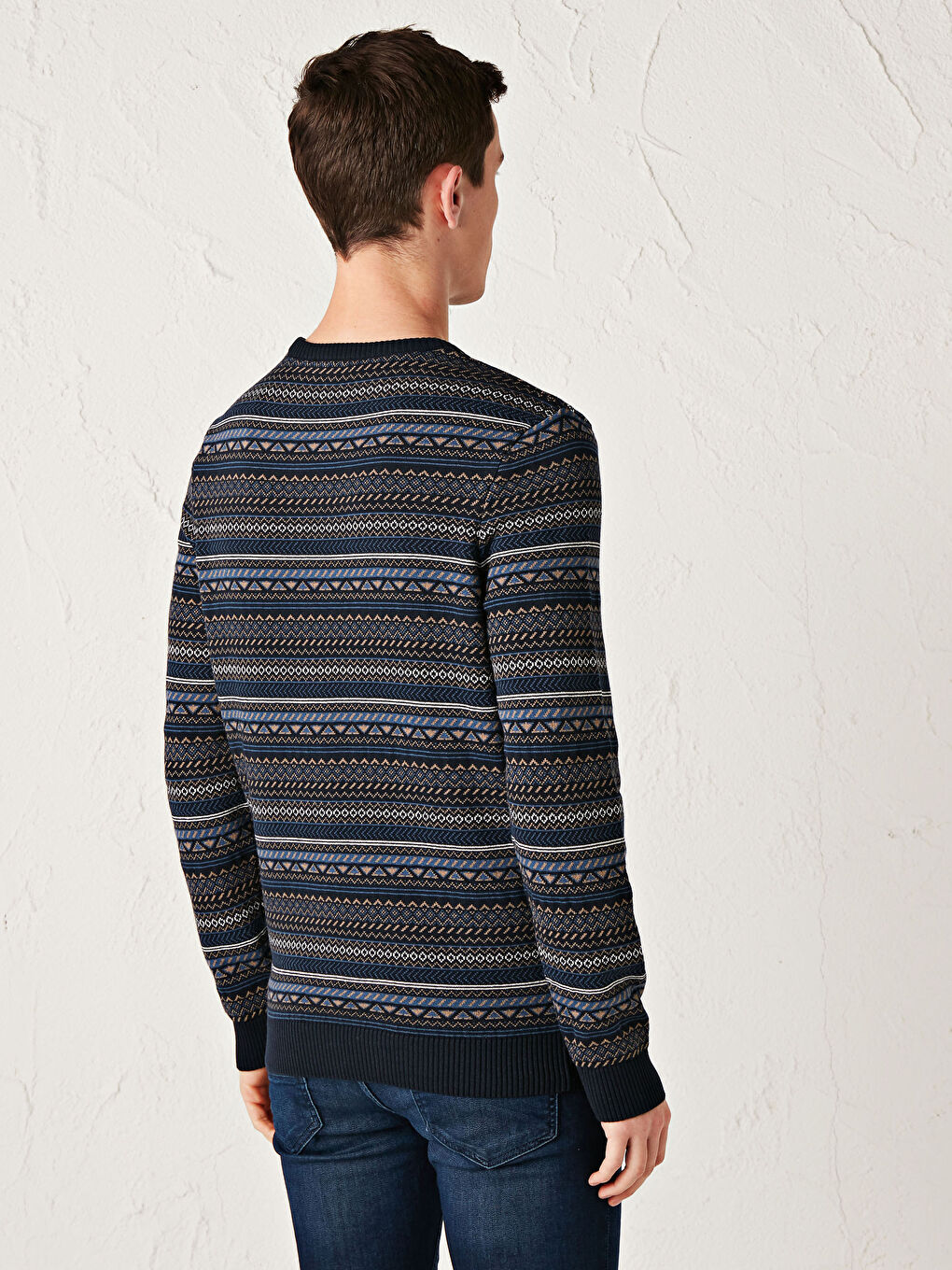 LCWAIKIKI Classic Crew Neck Figured Lightweight Tricot Jumper -0W7511Z8-D5E