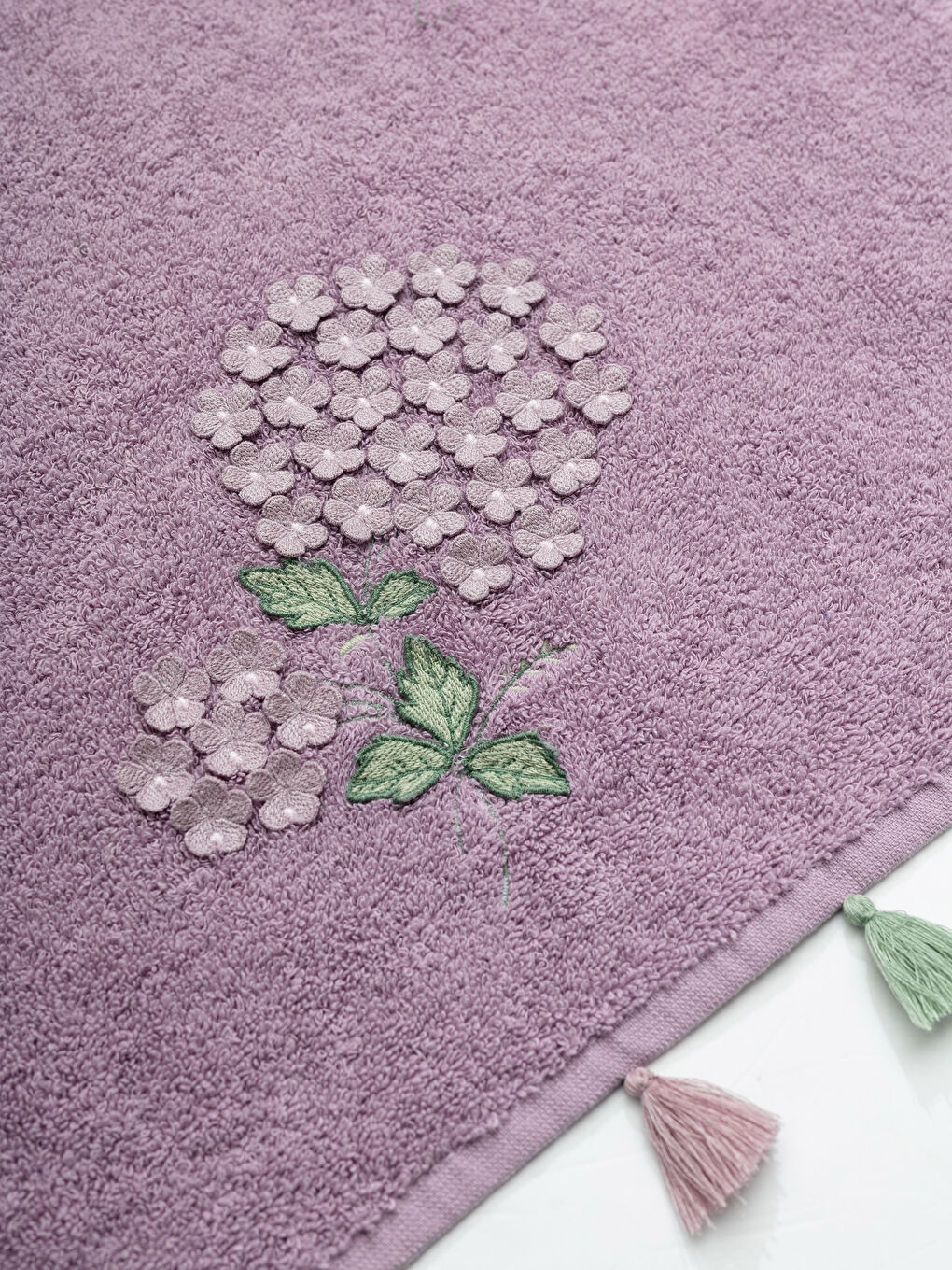 Embroidery and Tasselled Face Towel-2