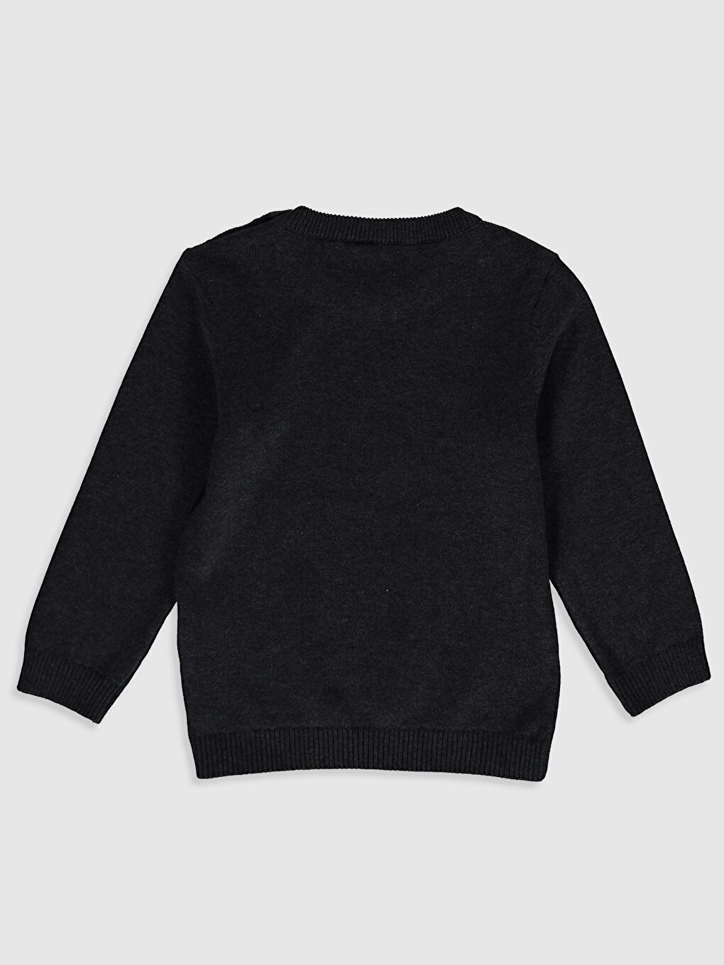 Antrasit Erkek Bebek Baskılı Triko Kazak-1