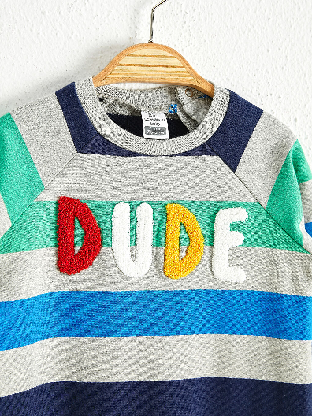 Gri Erkek Bebek Çizgili Tulum-2