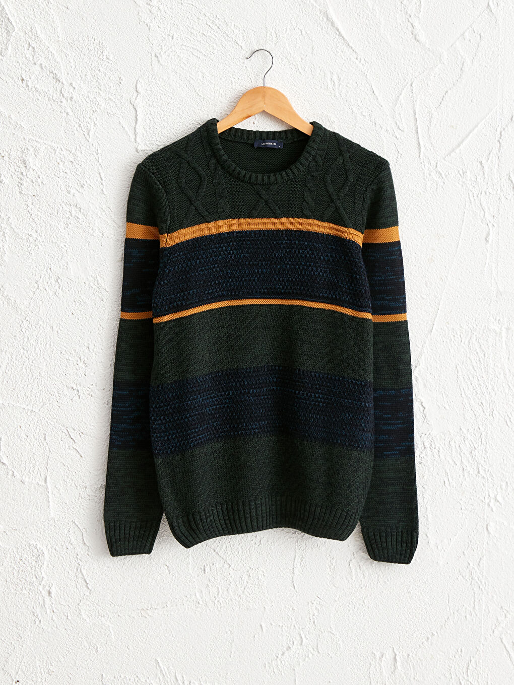 Светр з круглим вирізом горловини, візерунковий, трикотажний