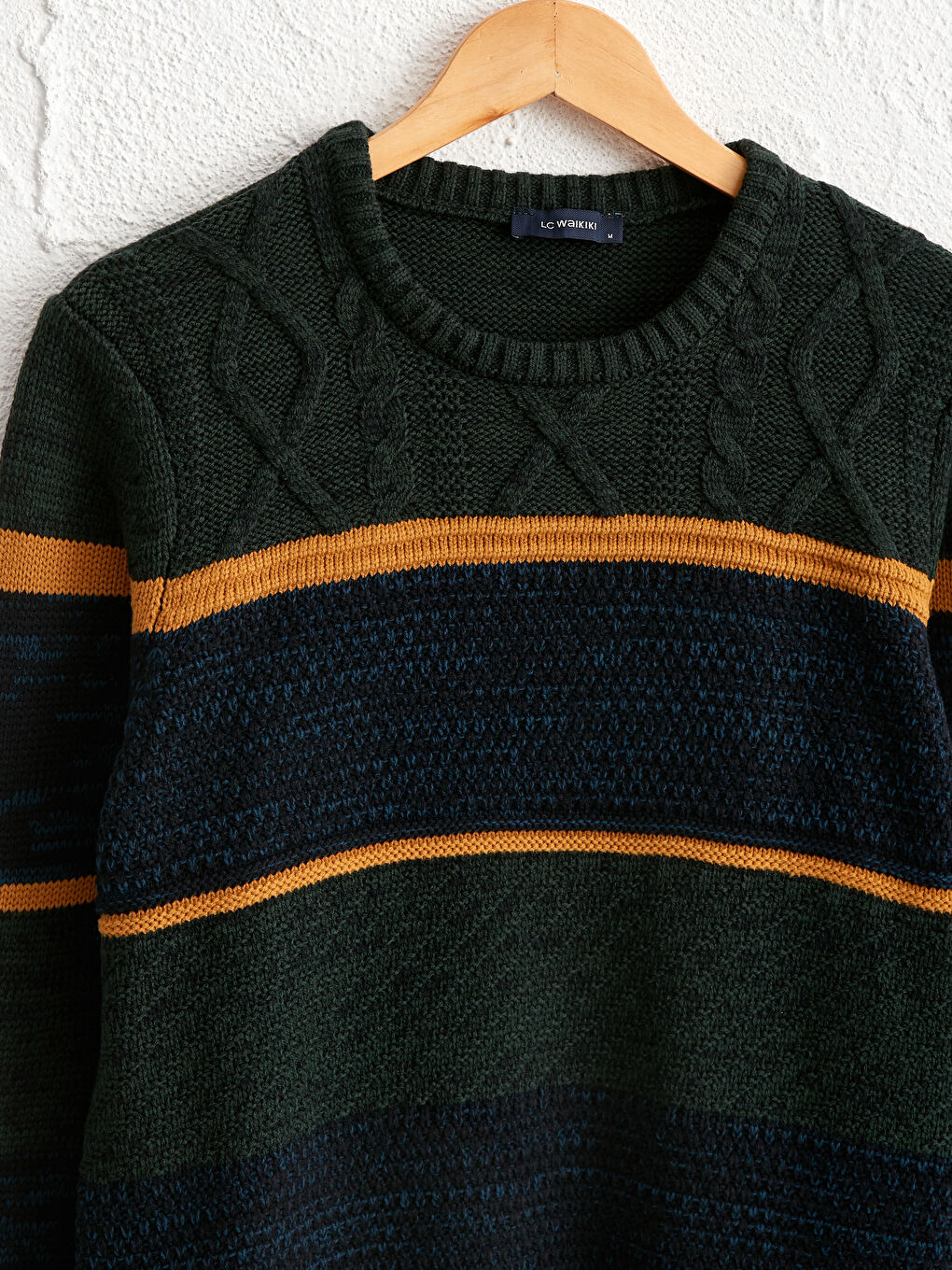 Светр з круглим вирізом горловини, візерунковий, трикотажний-2