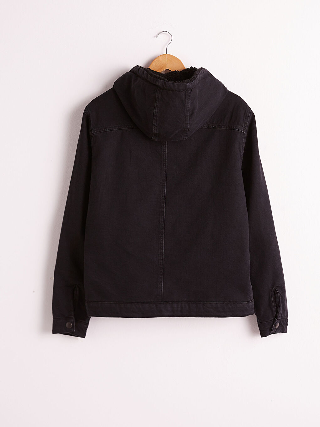 Siyah Standart Kalıp Jean Ceket-5